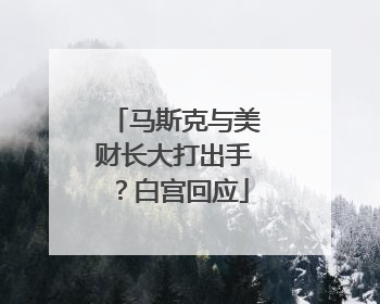 马斯克与美财长大打出手？白宫回应