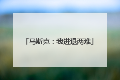 马斯克：我进退两难