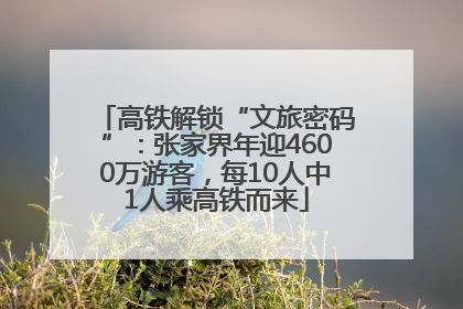 高铁解锁“文旅密码”：张家界年迎4600万游客，每10人中1人乘高铁而来