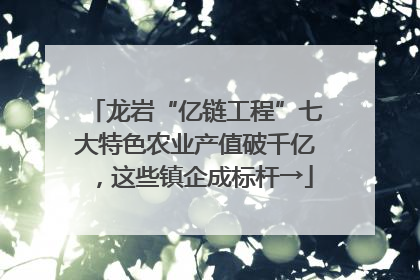 龙岩“亿链工程”七大特色农业产值破千亿，这些镇企成标杆→