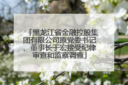 黑龙江省金融控股集团有限公司原党委书记、董事长于宏接受纪律审查和监察调查