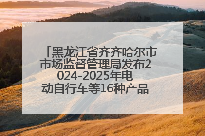 黑龙江省齐齐哈尔市市场监督管理局发布2024-2025年电动自行车等16种产品质量监督抽查情况