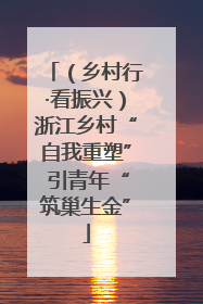 （乡村行·看振兴）浙江乡村“自我重塑” 引青年“筑巢生金”