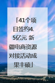41个项目签约4.5亿元 新疆电商资源对接活动成果丰硕