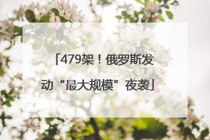 479架！俄罗斯发动“最大规模”夜袭