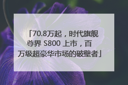 70.8万起，时代旗舰尊界 S800 上市，百万级超豪华市场的破壁者