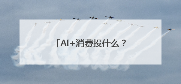 AI+消费投什么？资深投资人告诉你